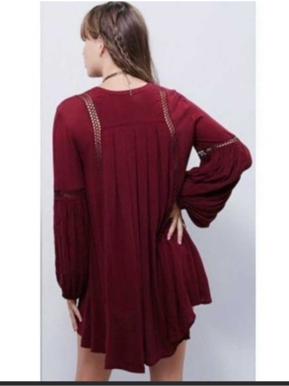 FREE PEOPLE Just The Two Of Us Tunic Dress Size L oversized - Picture 2 of 5